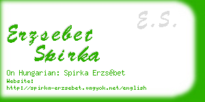 erzsebet spirka business card